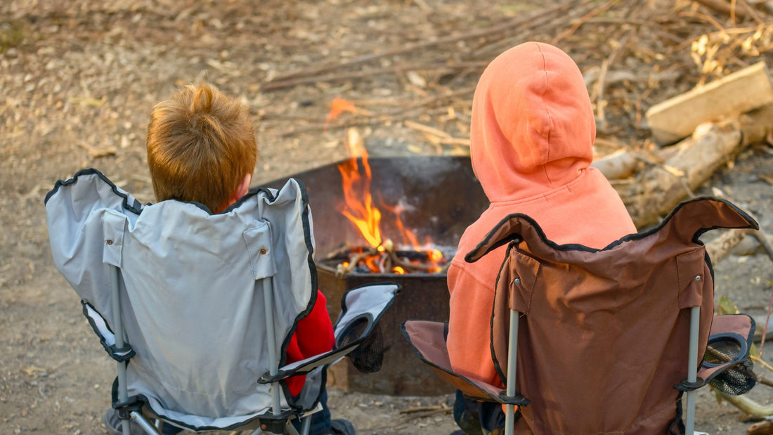 Camping With Kids Enjoying Campfire