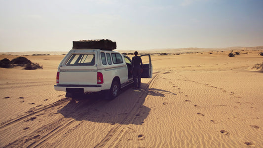 Overland breakdowns - surviving the unexpected. Vehicle broken down in desert. I Go Overland Blog.