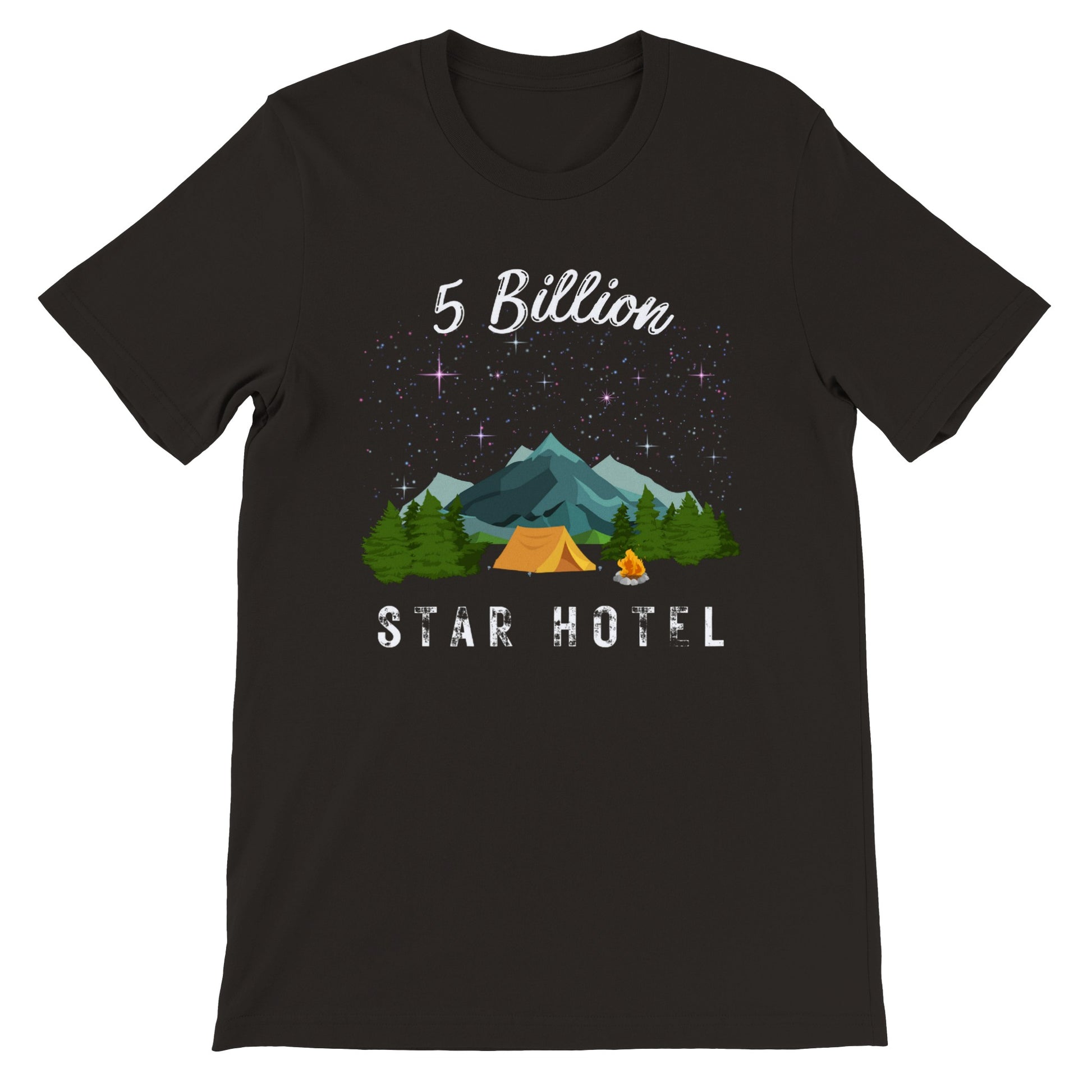 overland clothing tshirt 5 billion star hotel mockup black