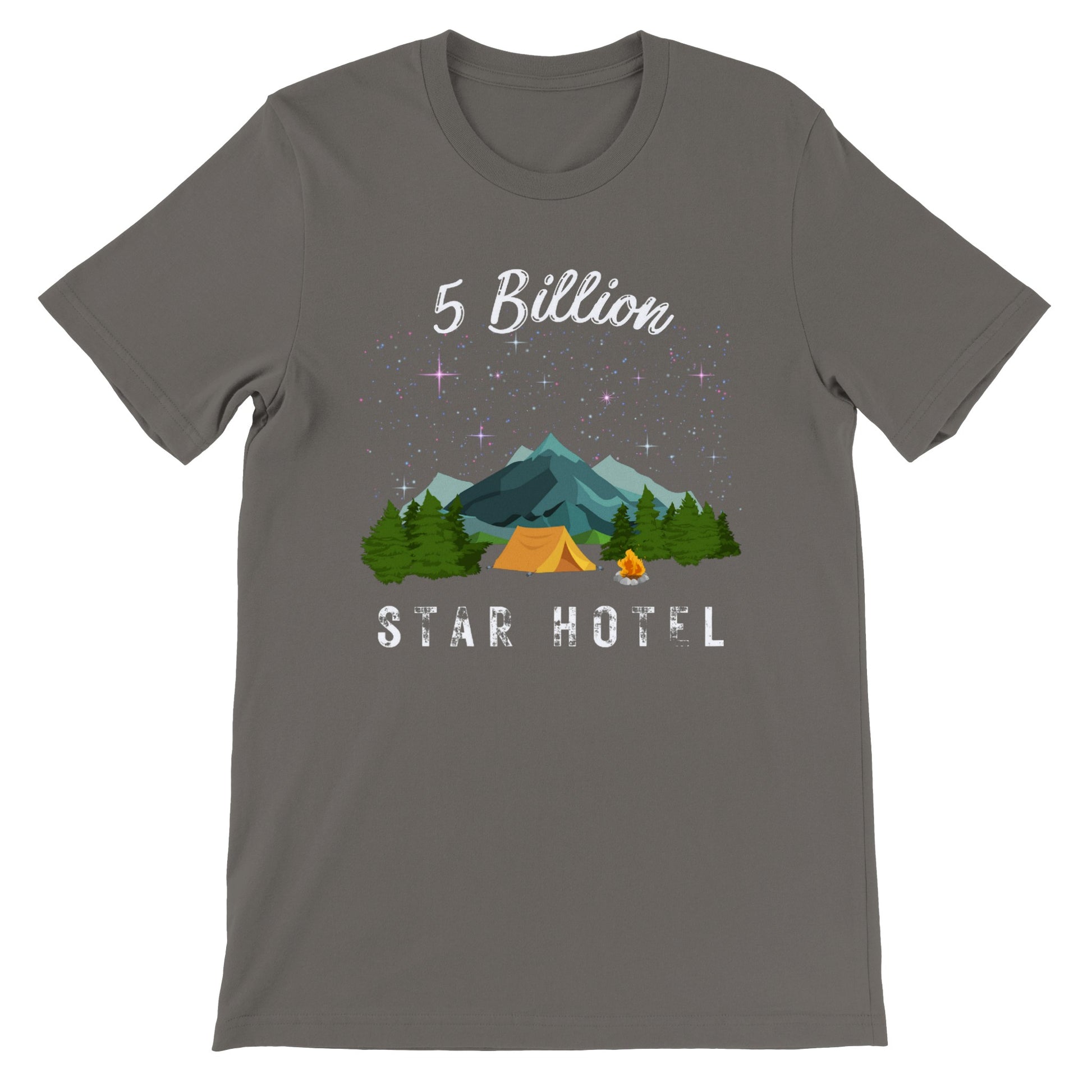 overland clothing tshirt 5 billion star hotel mockup gray