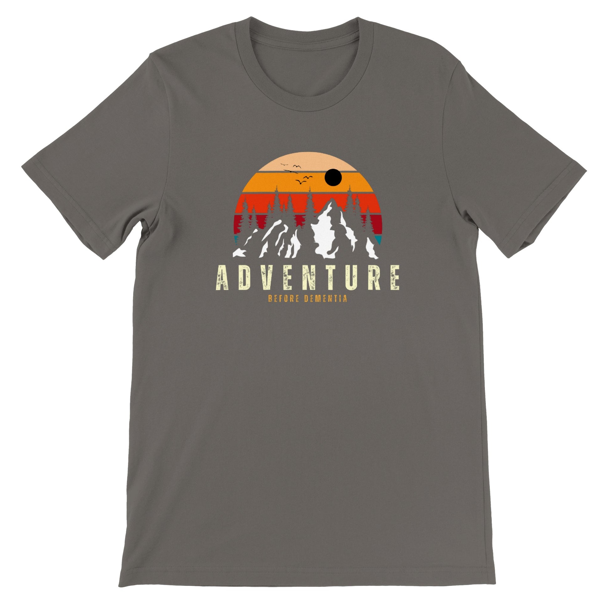 overland clothing tshirt adventure before dementia mockup gray