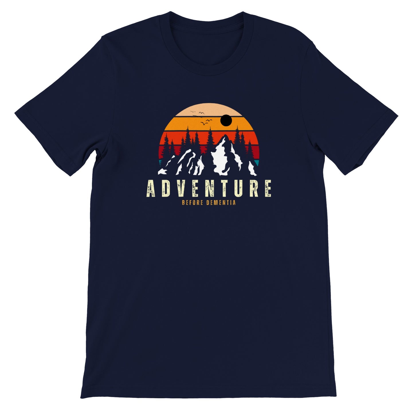 overland clothing tshirt adventure before dementia mockup navy