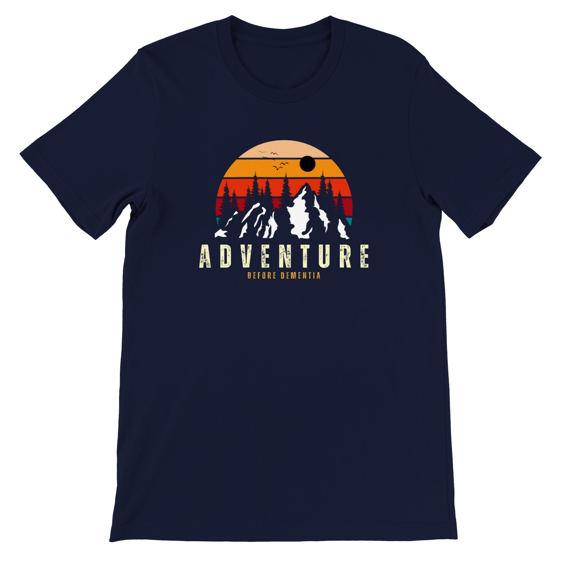 overland clothing tshirt adventure before dementia mockup navy