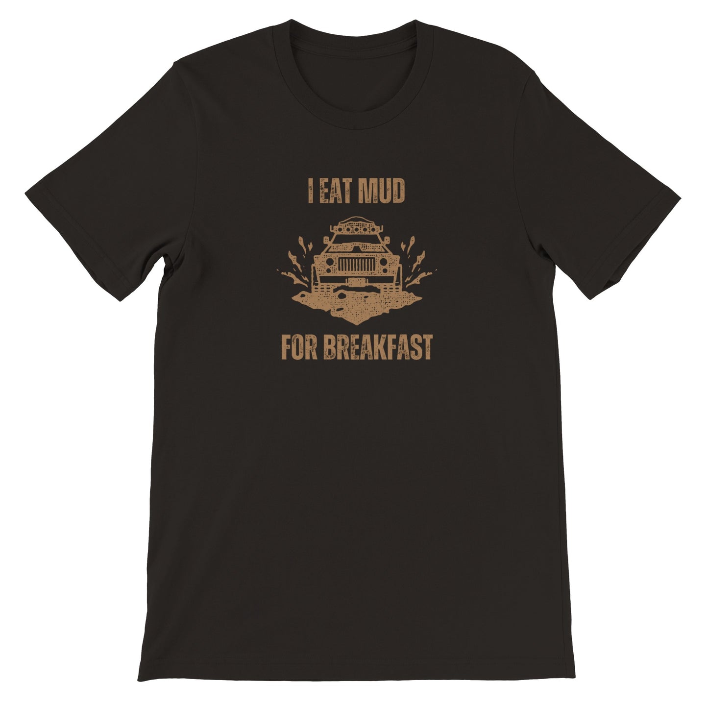 overland clothing tshirt i eat mud for breakfast mockup black