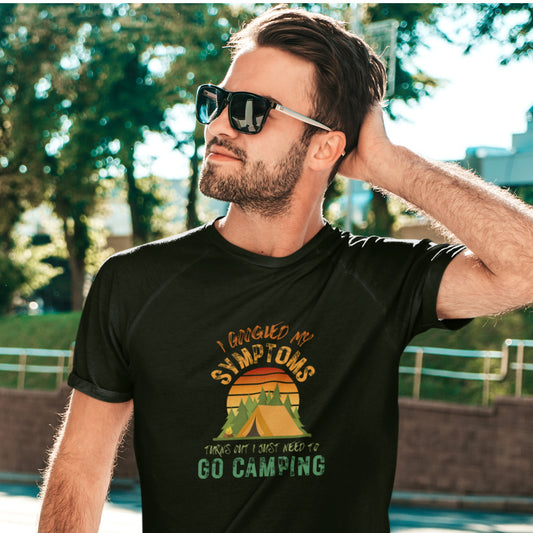 overland clothing tshirt i googled my symptoms turns out i need to go camping man