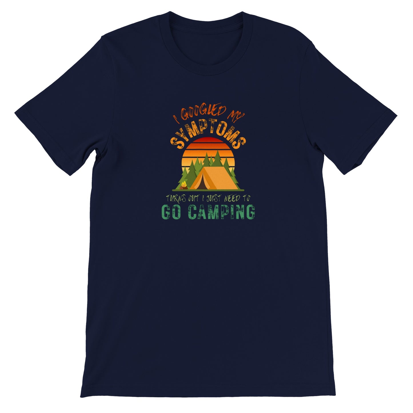 overland clothing tshirt i googled my symptoms turns out i need to go camping mockup navy