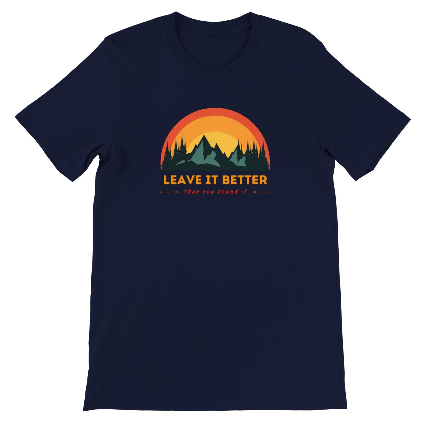 overland clothing tshirt leave it better than you found it mockup navy