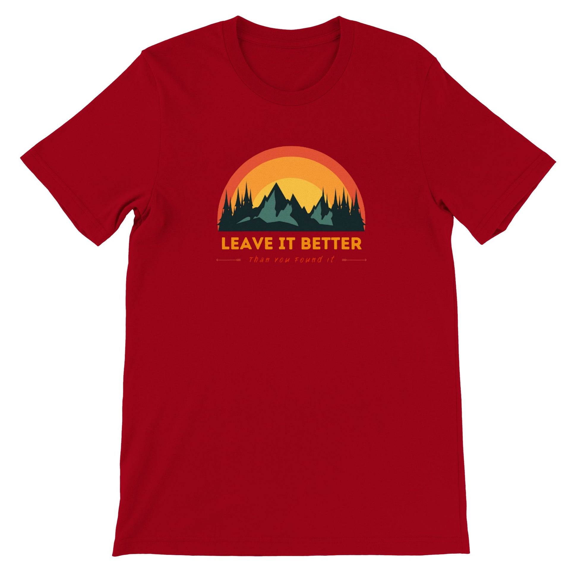 overland clothing tshirt leave it better than you found it mockup red