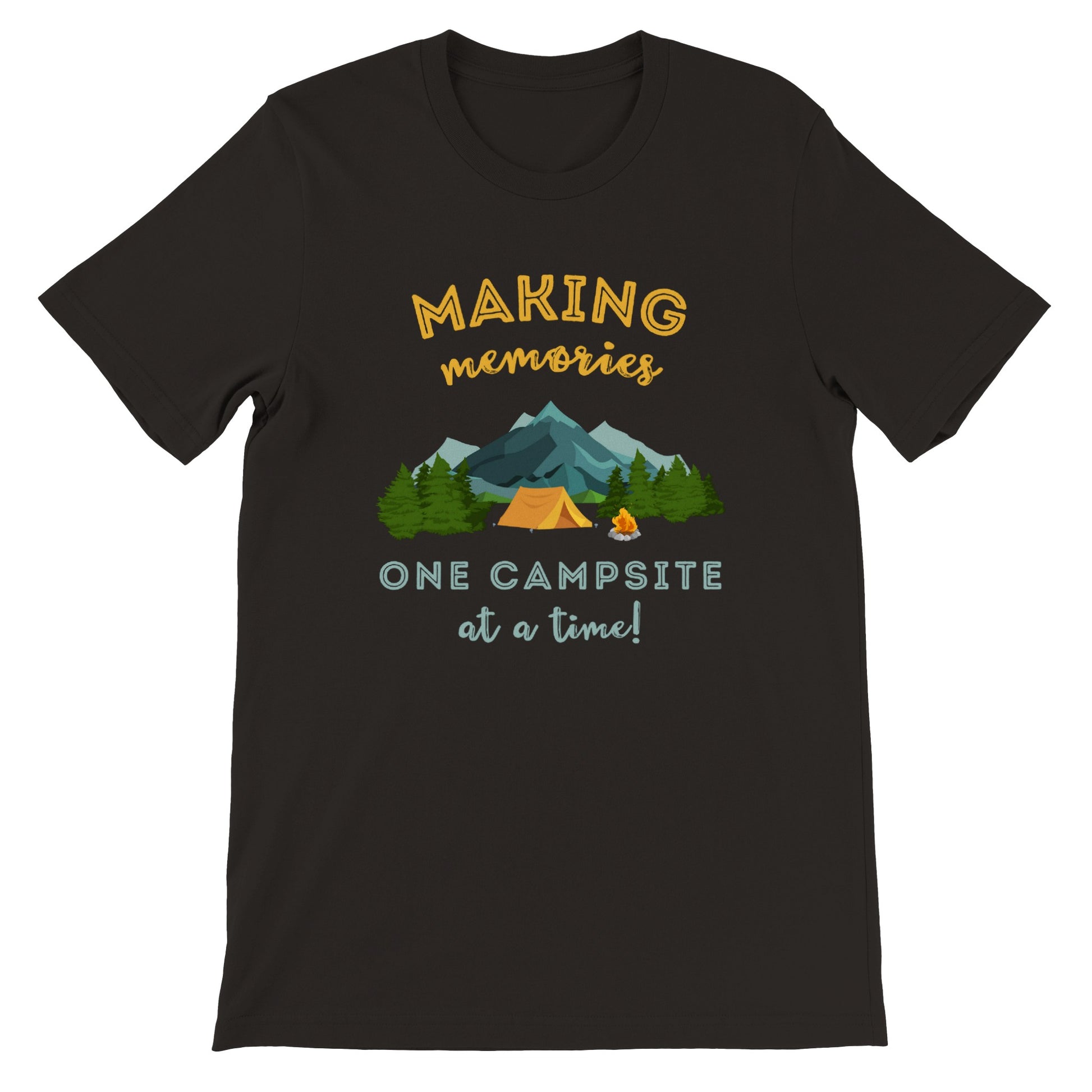 overland clothing tshirt making memories one campsite at a time mockup black