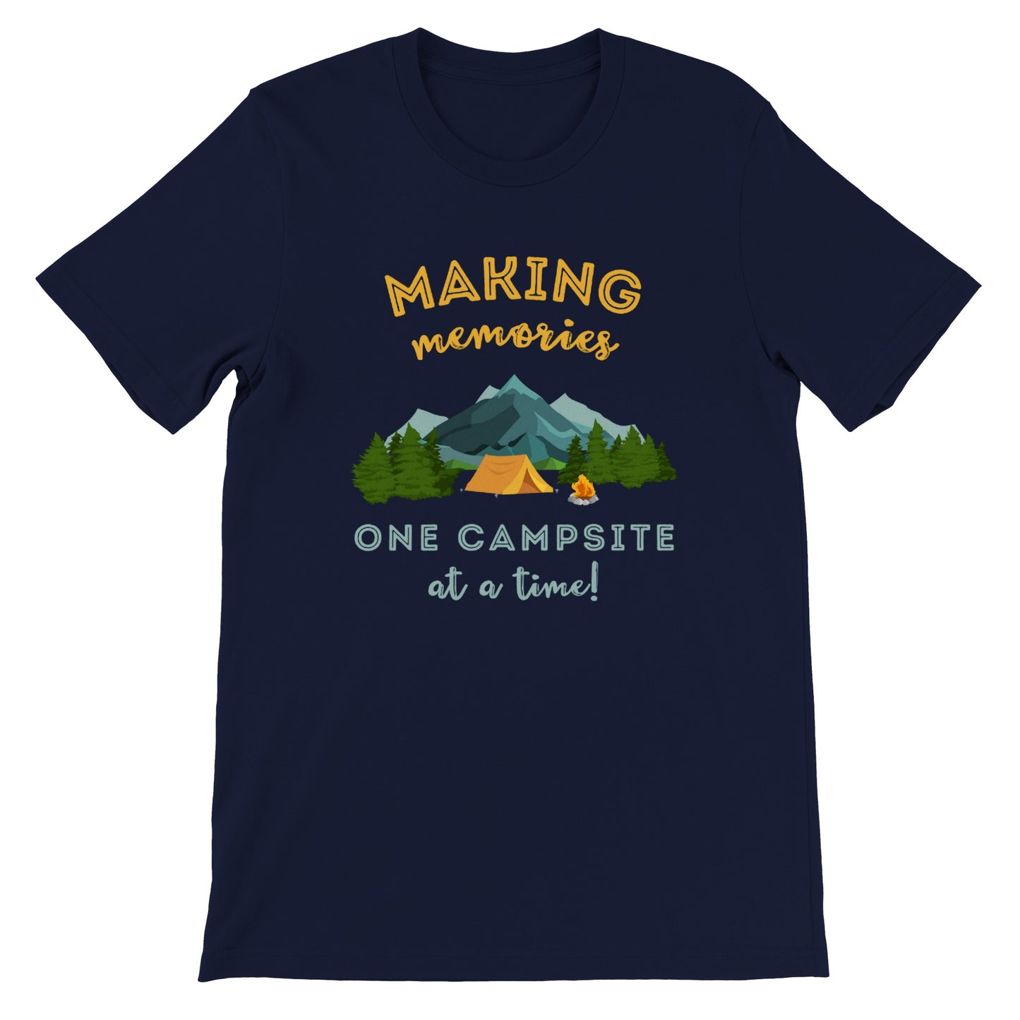 overland clothing tshirt making memories one campsite at a time mockup navy