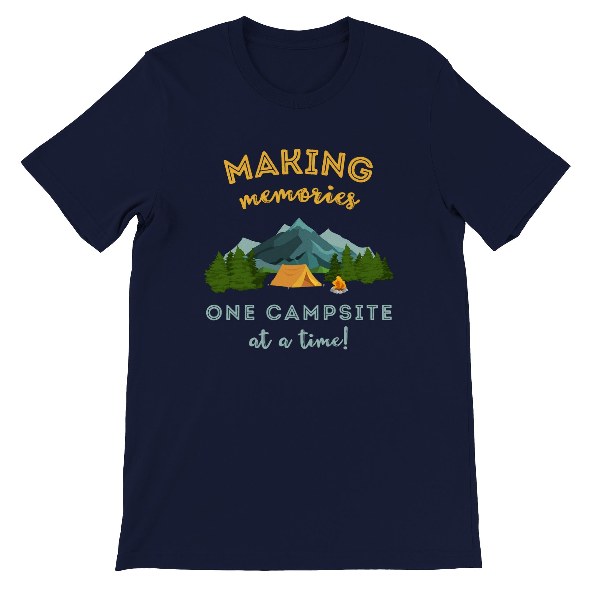 overland clothing tshirt making memories one campsite at a time mockup navy