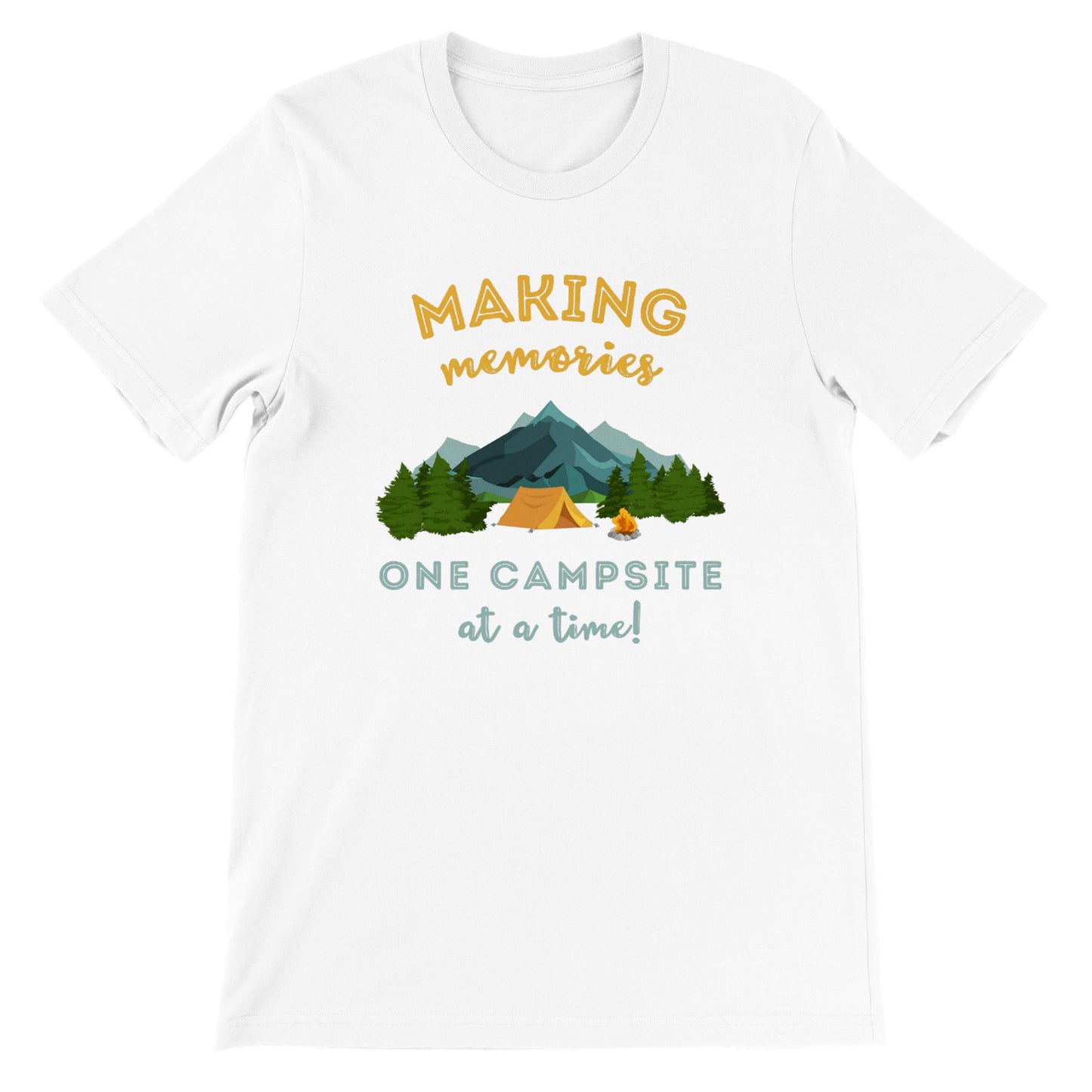 overland clothing tshirt making memories one campsite at a time mockup white