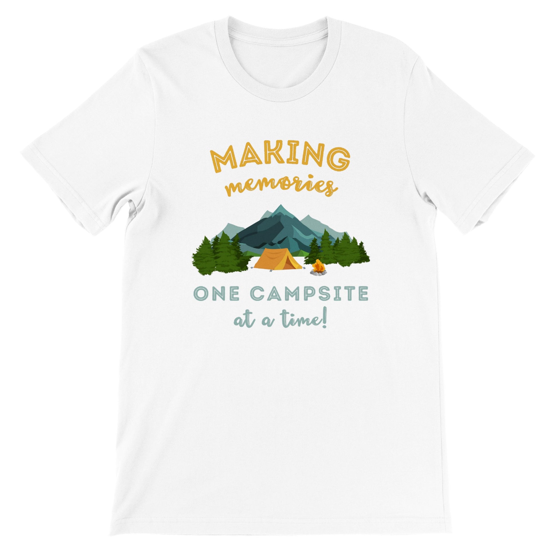 overland clothing tshirt making memories one campsite at a time mockup white