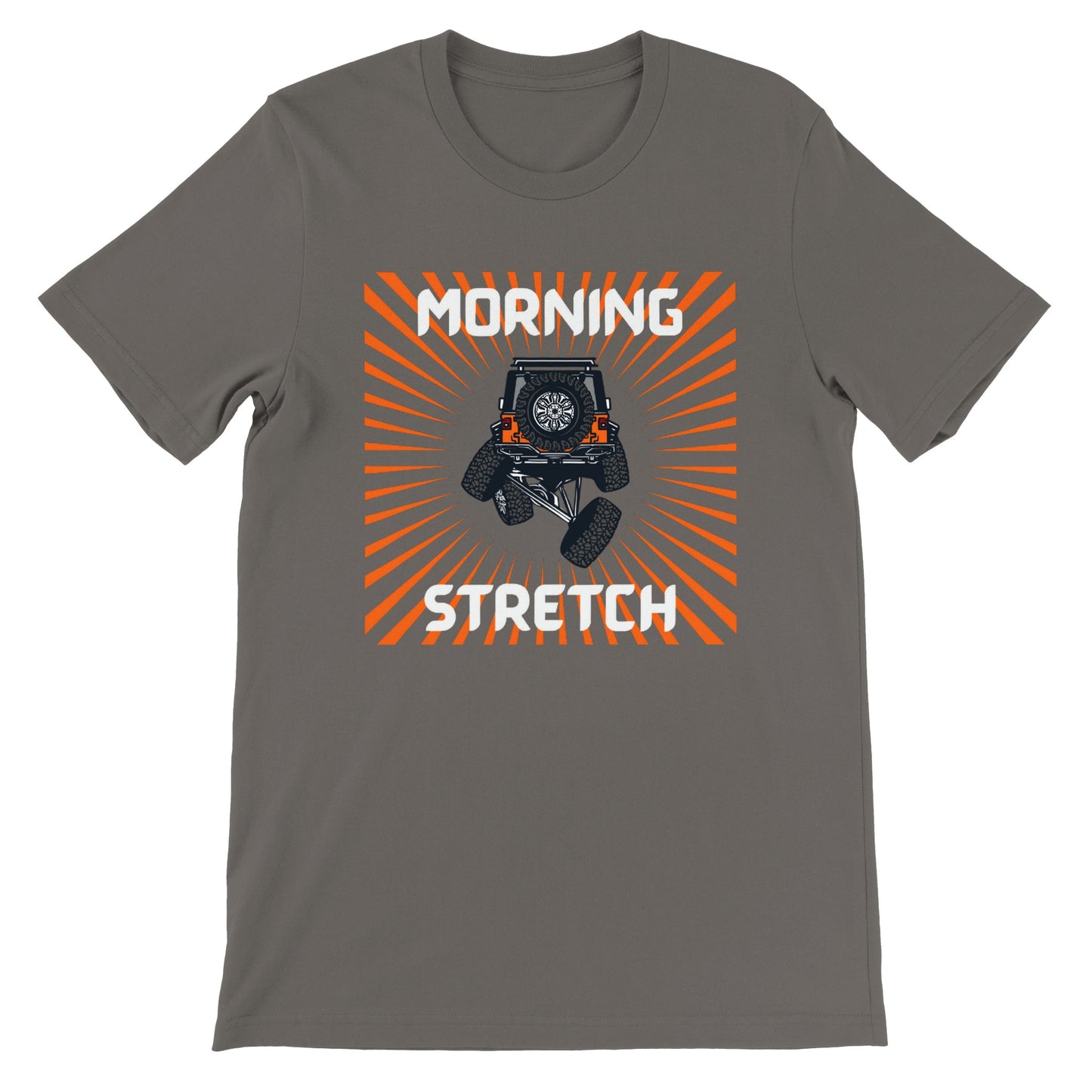 overland clothing tshirt morning stretch mockup gray