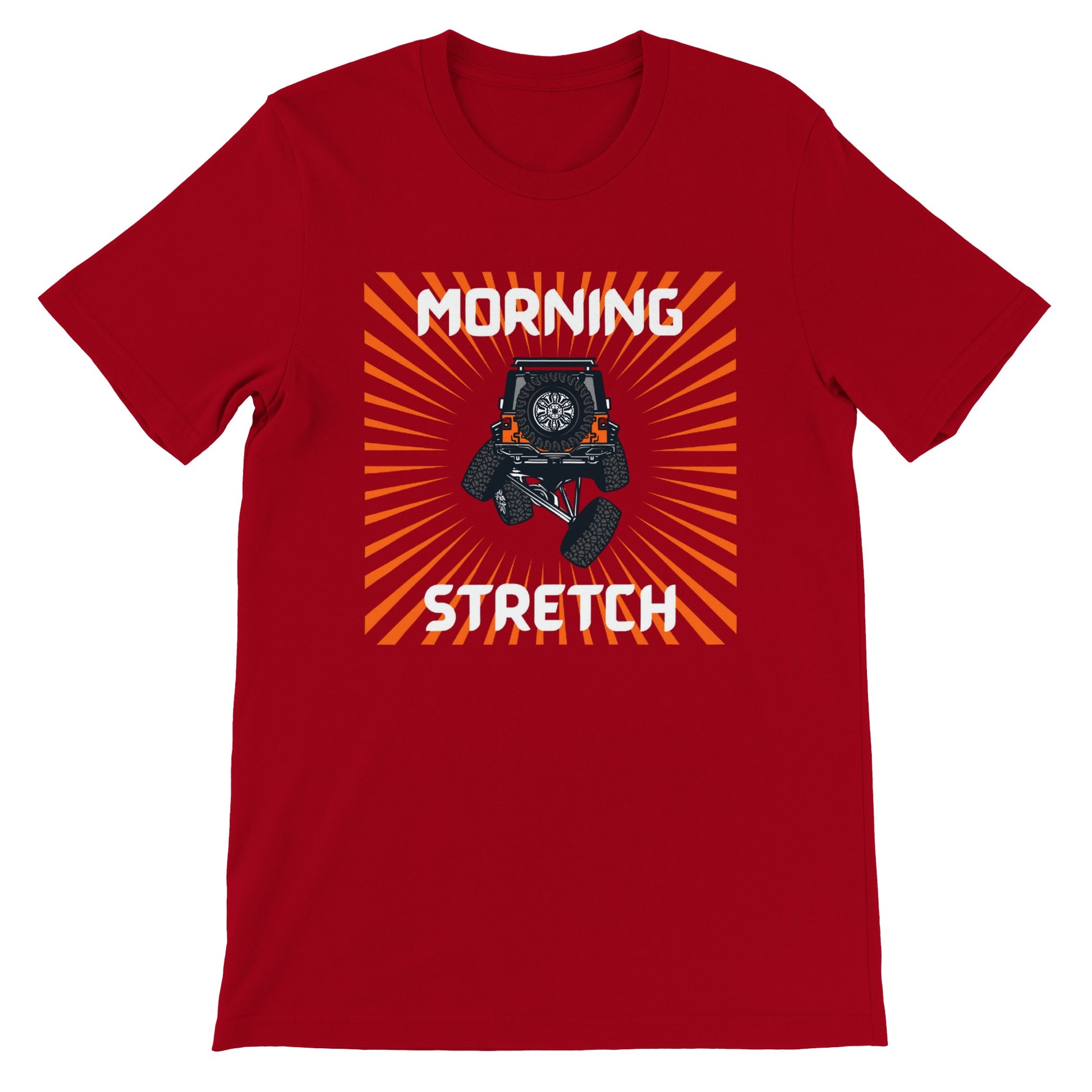 overland clothing tshirt morning stretch mockup red