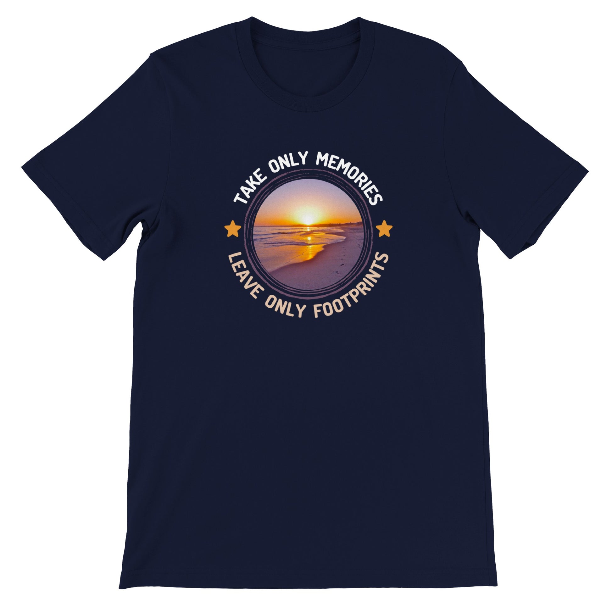 overland clothing tshirt take only memories leave only footprints mockup navy