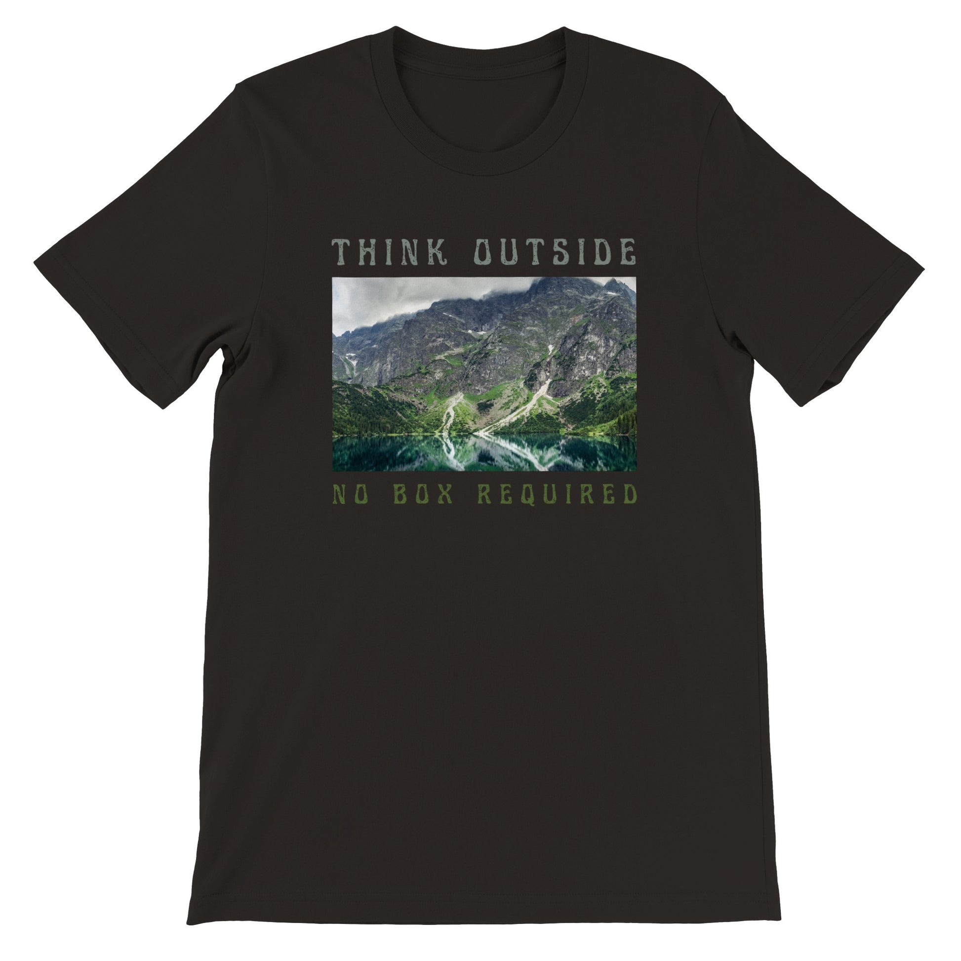 overland clothing tshirt think outside no box required mockup black