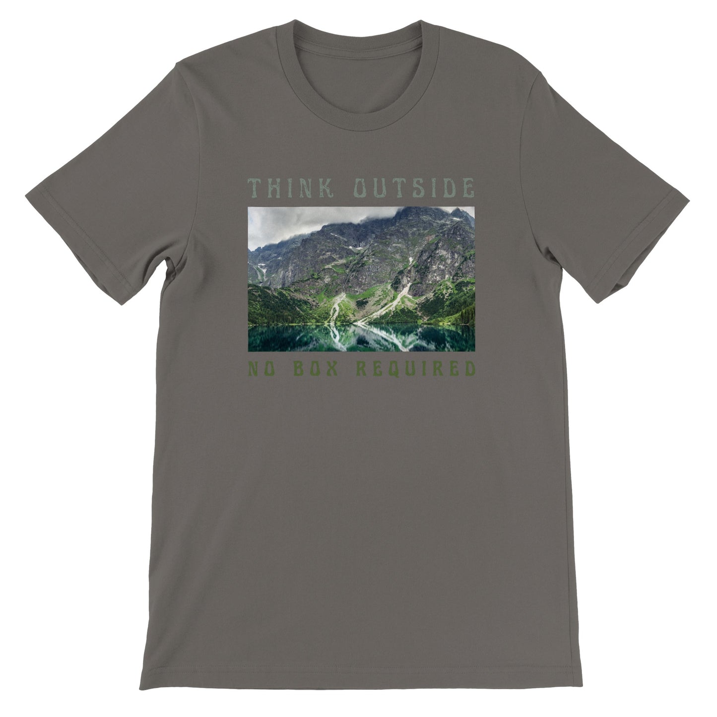 overland clothing tshirt think outside no box required mockup gray