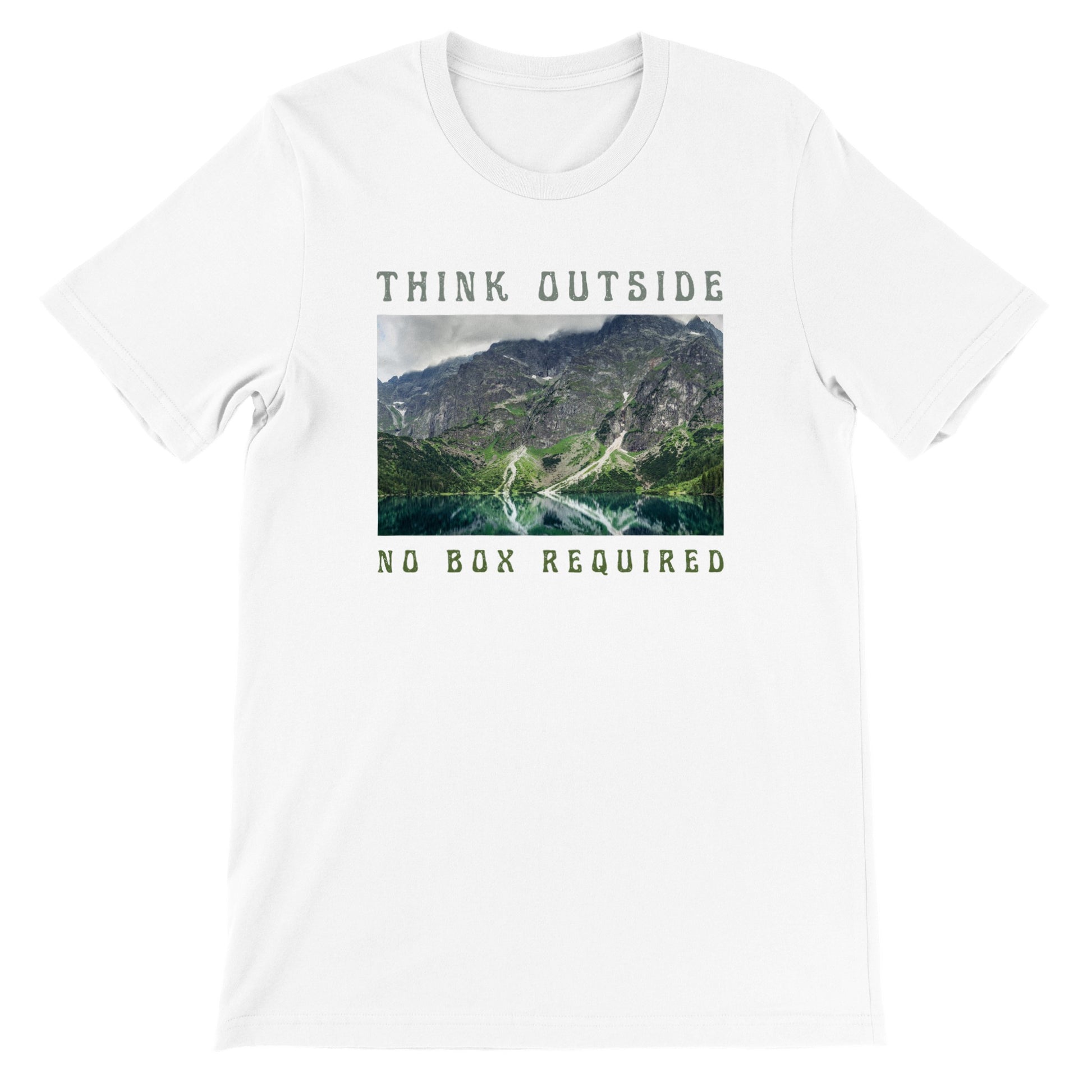 overland clothing tshirt think outside no box required mockup white