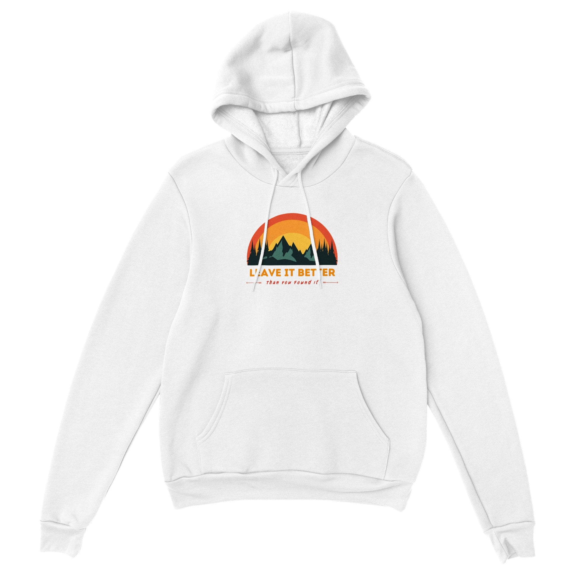 overland clothing hoodie leave it better than you found it white mockup