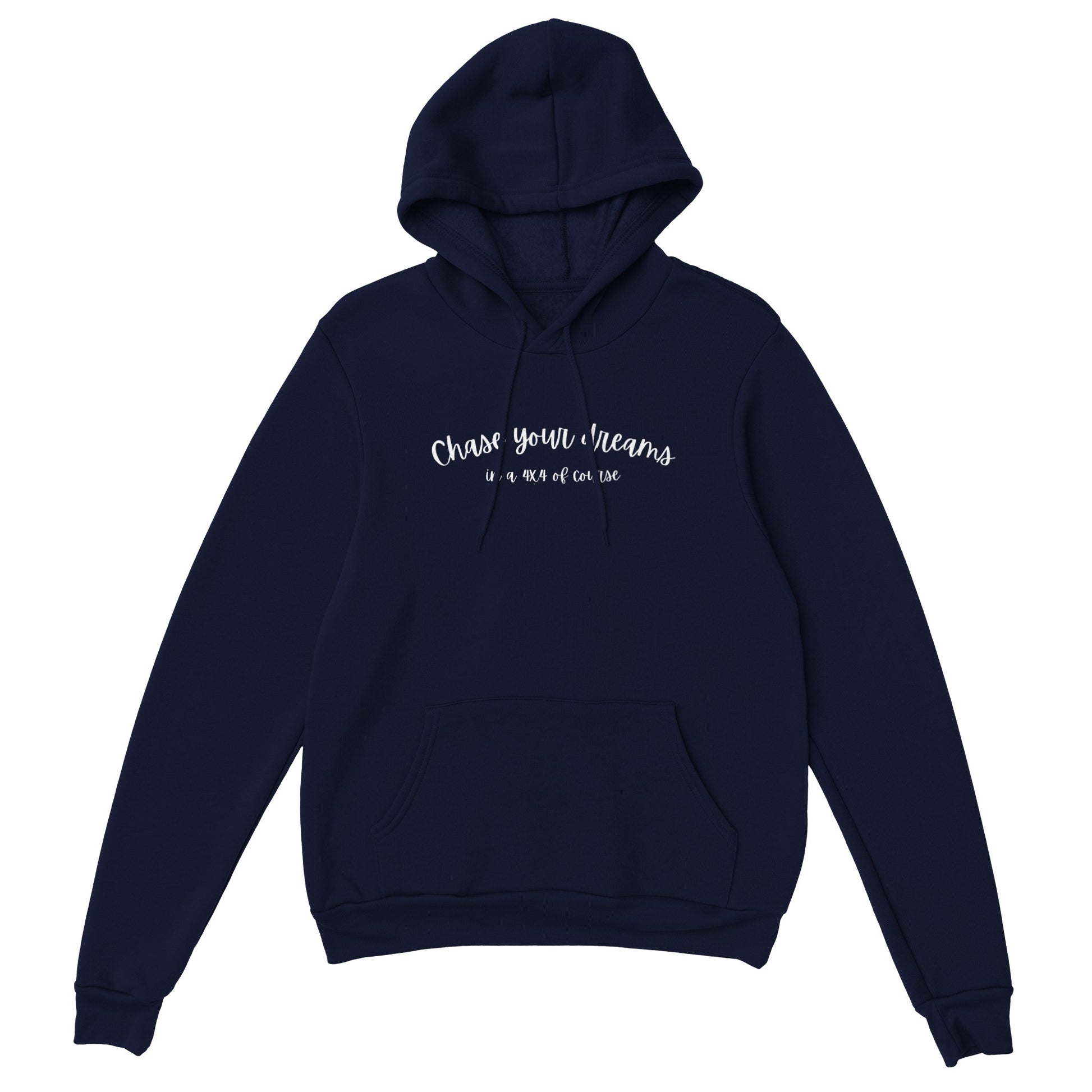 overland clothing hoodie chase your dreams in a 4x4 of course navy mockup