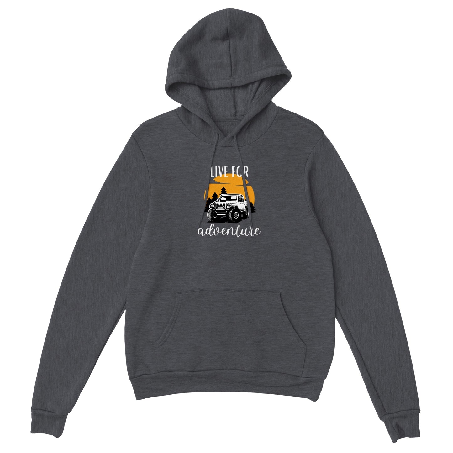 overland clothing hoodie live for adventure dark grey heather mockup