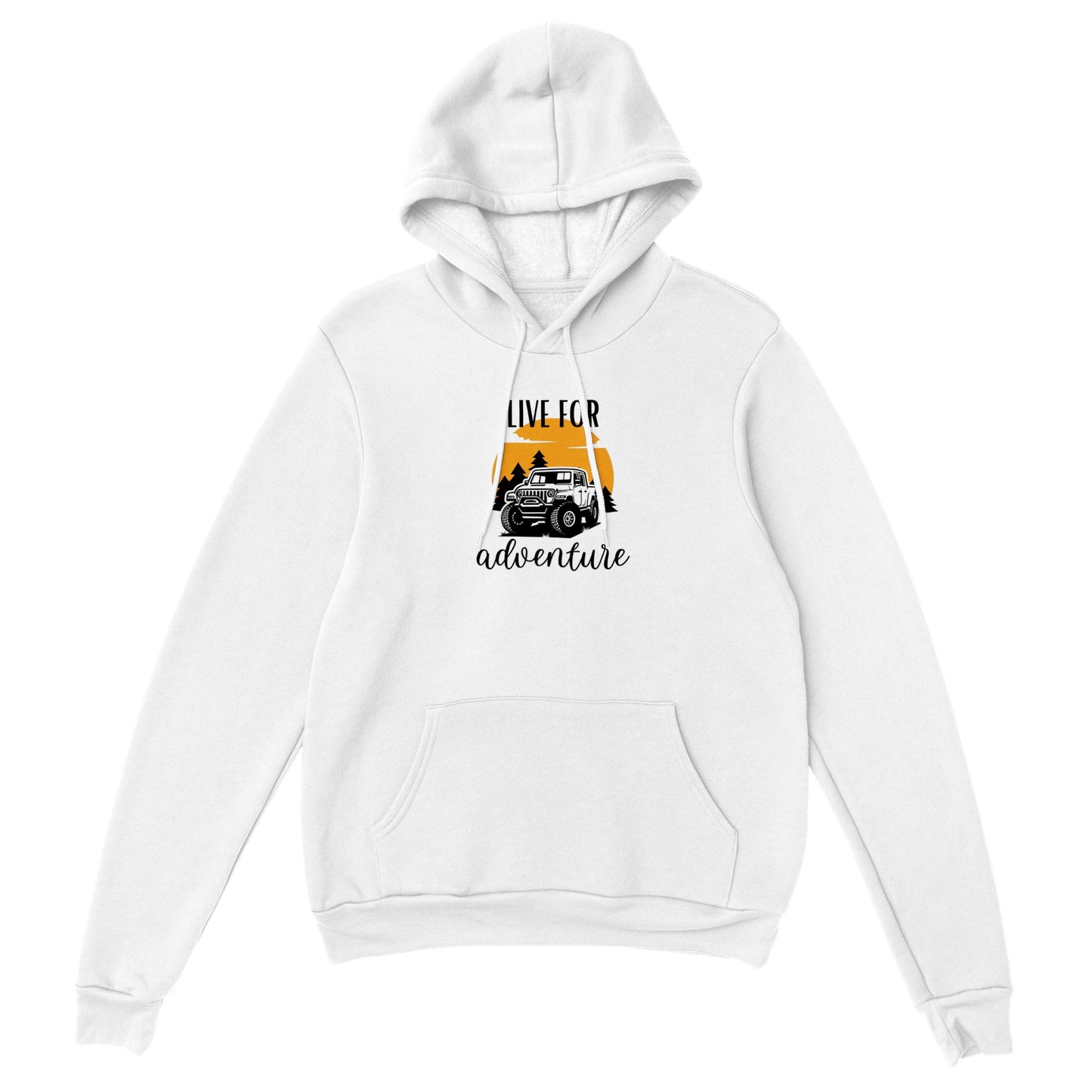 overland clothing hoodie live for adventure white mockup